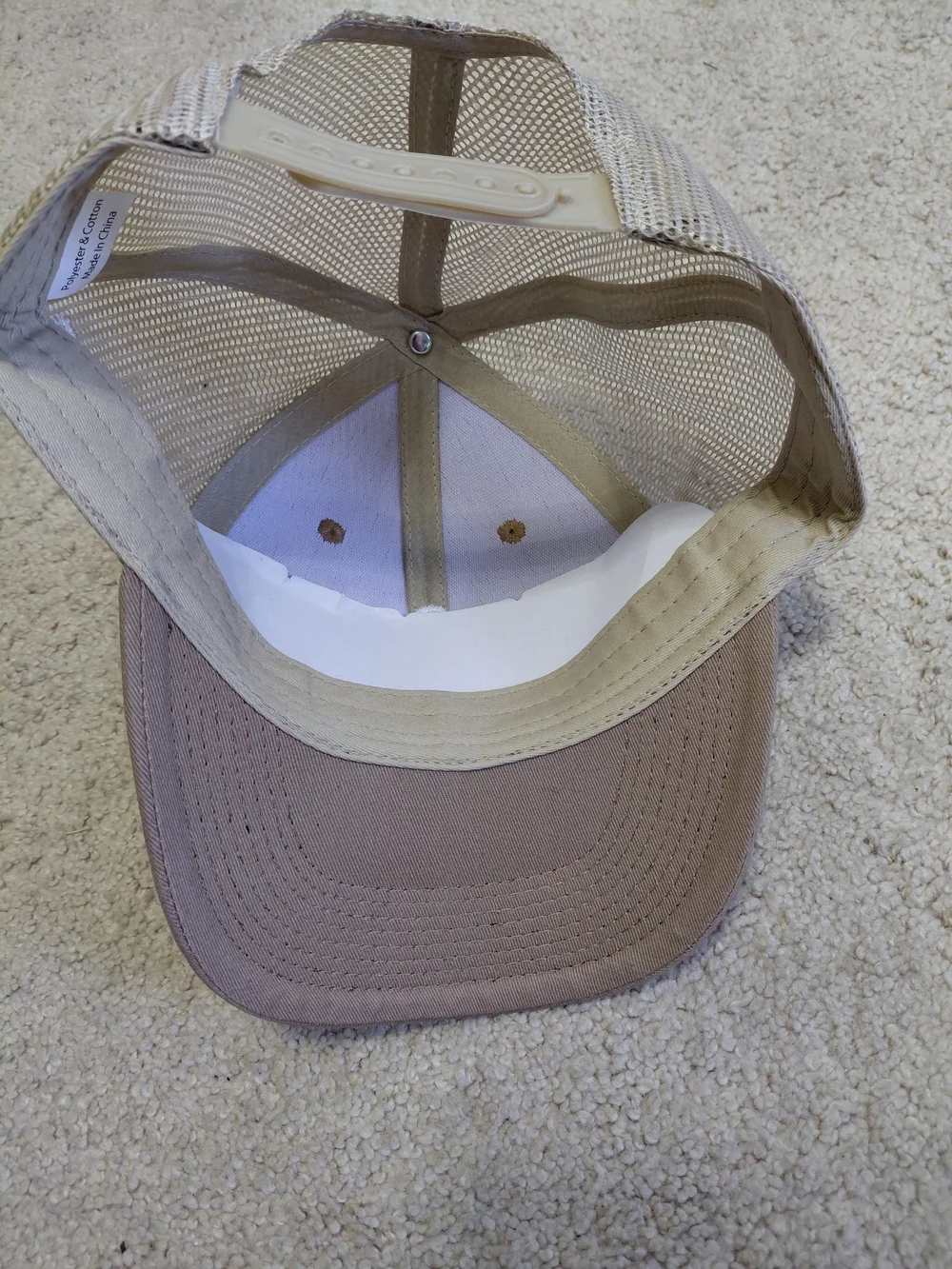 NFL Washington Commander Military Tan Ribbon Patch Trucker Hat with Mesh Back